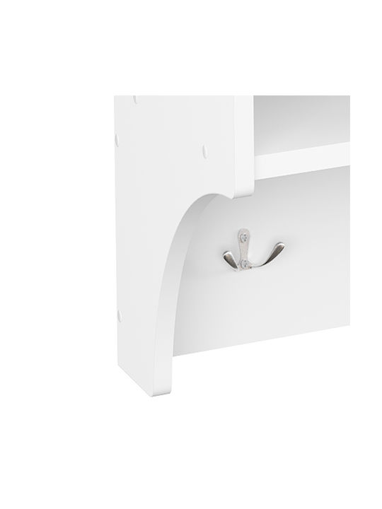 Pakketo Wall Hanger Crosta Wooden 8 Hooks White 80x8x28cm