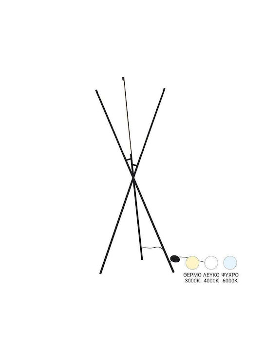 Pakketo LED Φωτιστικό Δαπέδου Υ145xΜ40εκ. Μαύρο
