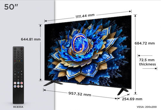 TCL Смарт Телевизор 50" 4K UHD QLED 50T69C HDR (2025)