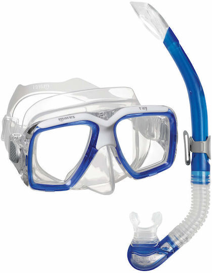 Mares Ray Set Blue Silicone Diving Mask with Snorkel