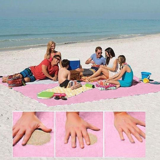 Ψάθα Παραλίας Διώχνει Άμμο 150 X 200cm Ροζ Oem