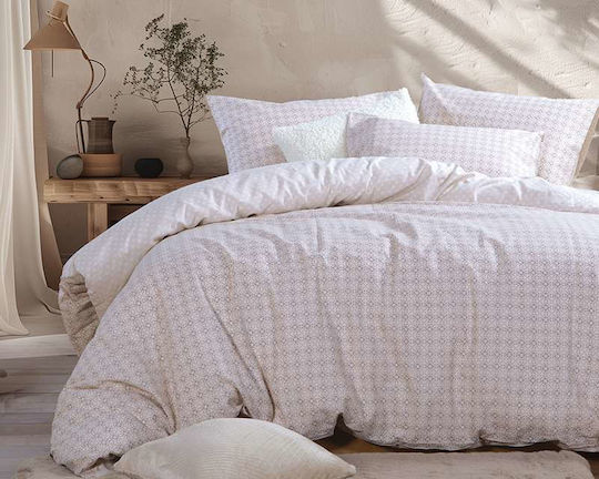 Nef-Nef Homeware Duvet Cover Set Cotton Single with Pillowcase 170x240 Module Grey