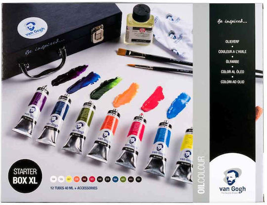 Van Gogh Ölmalfarben Starter-Box XL 12x40ml + Zubehör