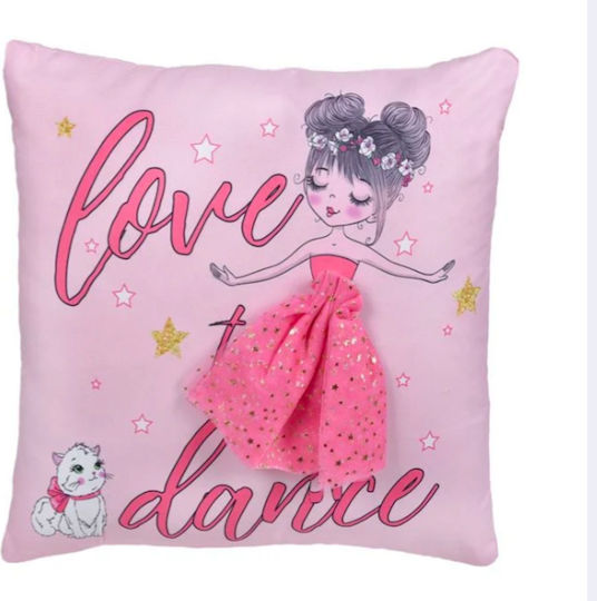 Decorative Pillow Pink Ballerina "love To Dance" 3d Skirt 35x35cm