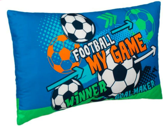 Kids Blue Football Decorative Pillow 50x30cm