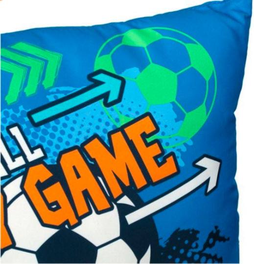 Kids Blue Football Decorative Pillow 50x30cm