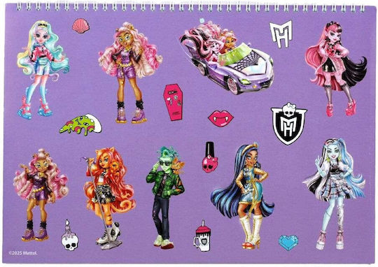 Блок за рисуване 23x33 см 40 листа самозалепващи Monster High #350-01416