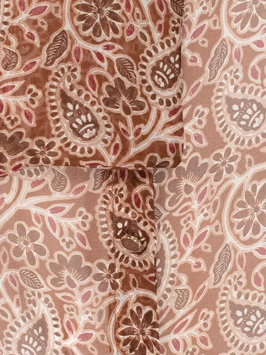 Women's Silky Long Sleeve Shirt Brown