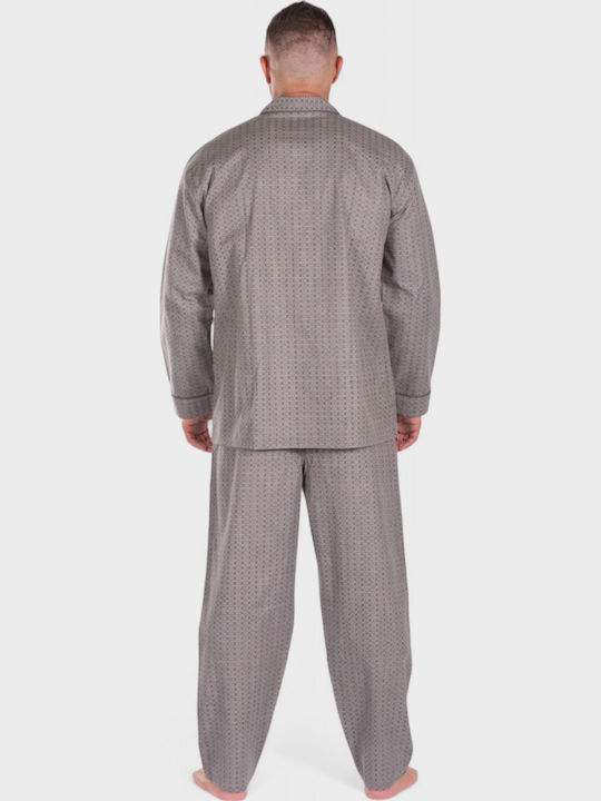 Men's Classic Pyjamas Buttons Pockets Anthracite Collection Cl26101-2-Anthracite