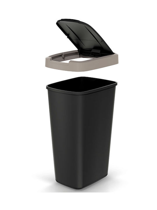 Prosperplast Office Plastic Waste Bin 45lt Gray 29.8x62x39.4cm