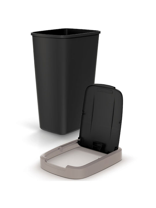 Prosperplast Kunststoff Büromülleimer 45lt Grau 29.8x62x39.4cm