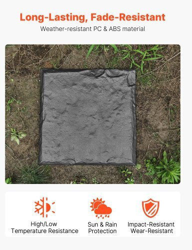 Vevor Decorative Stepping Stones 8 Pieces 15.5 X 15.5 In Lawn Walkway Pavers Gray