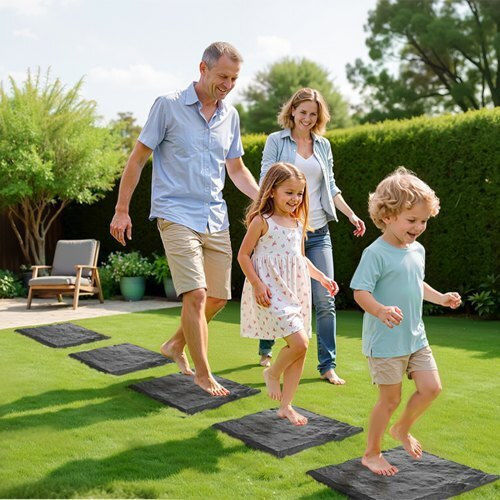 Vevor Decorative Stepping Stones 8 Pieces 15.5 X 15.5 In Lawn Walkway Pavers Gray