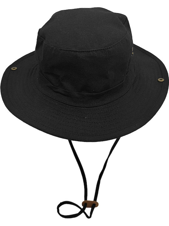 Gift-Me Unisex Υφασμάτινo Καπέλο Safari Μαύρο