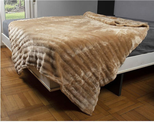 Dimcol Pătură Coral Din Polar Fleece Simplă 160x220cm