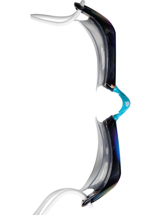 Mad Wave Rainbow Swimming Goggles Adults with Anti-fog Lenses Blue