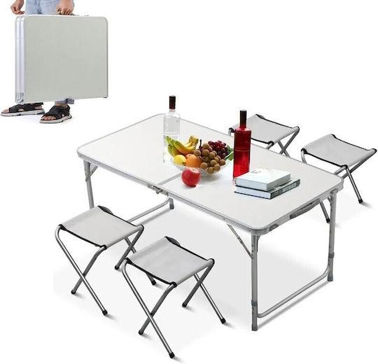Tabelul Aluminiu pentru Camping Pliabil Argintiu