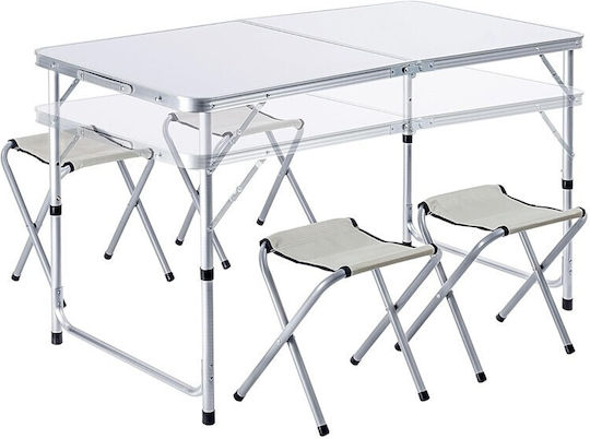 Tabelul Aluminiu pentru Camping Pliabil Argintiu