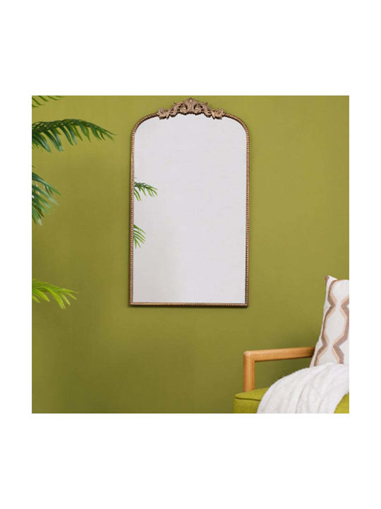 Artekko Wall Mirror with Gold Metallic Frame 106x61cm 1pcs