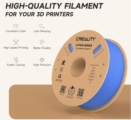 Creality3D Hyper HS-PLA 3D Printer Filament 1.75mm Blue 1kg 1pcs Spool