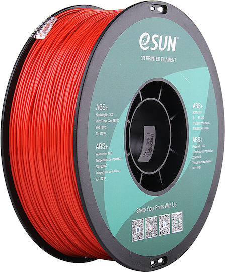 Esun ABS 3D Printer Filament 1.75mm Red 1kg