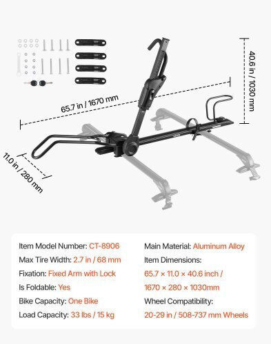 Vevor Car Bike Ceiling Rack for 1 Bike