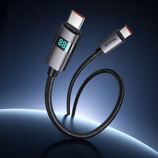 Mcdodo LED USB 2.0 Cable USB-C male - USB-C 100W PD Μαύρο 1.2m 4-53606