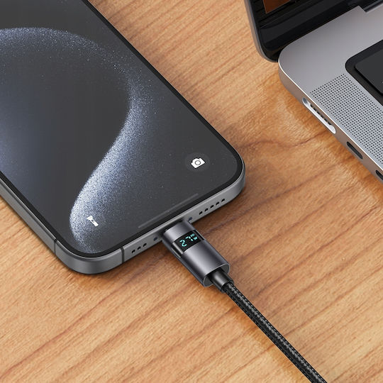 Mcdodo LED USB 2.0 Cable USB-C male - USB-C 100W PD Μαύρο 1.2m 4-53606