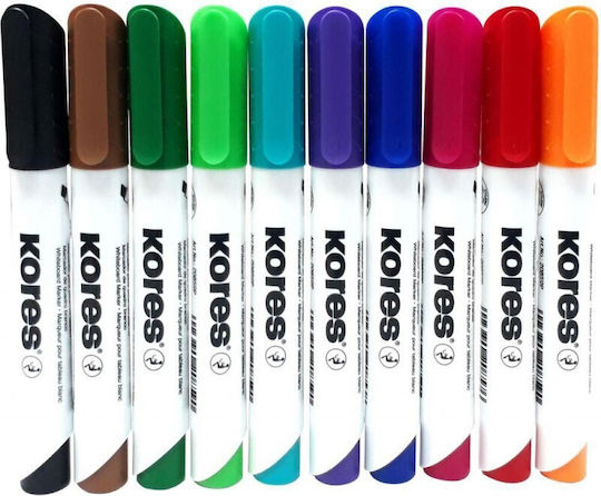 Kores Μαρκαδόροι Πίνακα 3mm Σετ 10 χρώματα