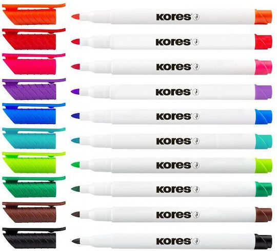 Kores Μαρκαδόροι Πίνακα 3mm Σετ 10 χρώματα
