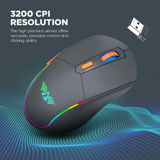 Armaggeddon MM-852R Fără fir Set Gaming Tastatură cu Taste Iluminate & Mouse (Engleză US) Stealth Grey Orange