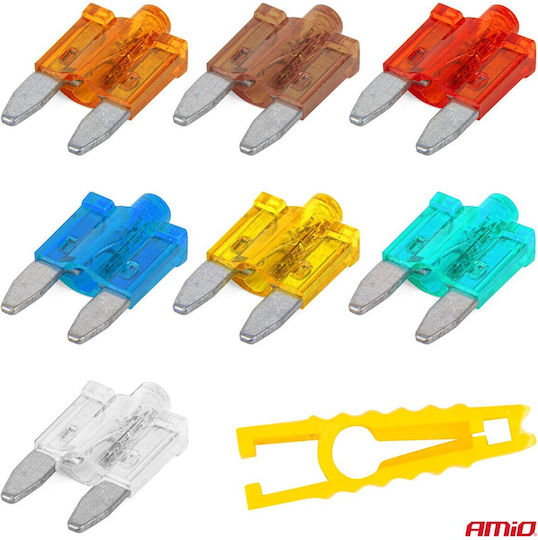 Mini Blade Fuses Blade Fuses & Removal Tool Card 5a 10a 15a 20a/25a 10 Pieces