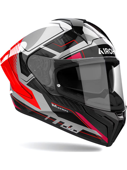 Airoh Matryx Rocket Red Fluo Gloss Мотоциклетна каска Full Face ECE 22.06 1500гр с Sunvisor