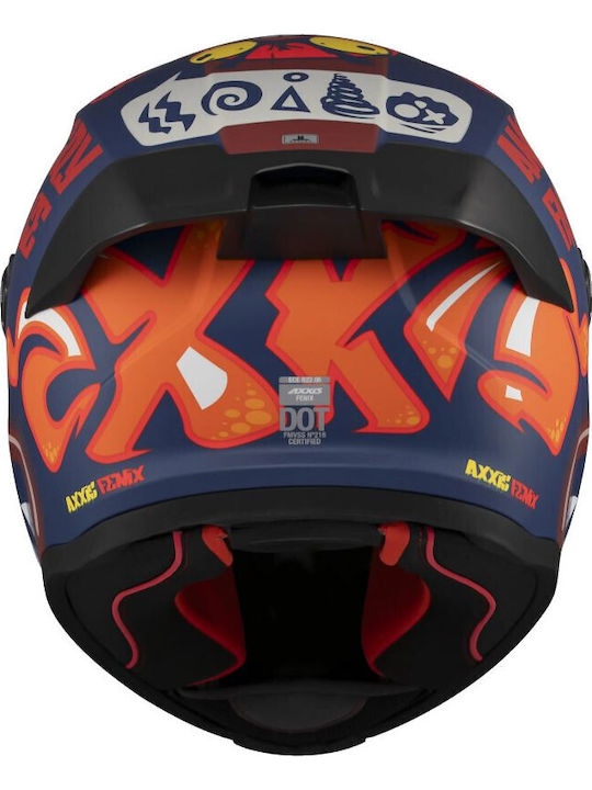 Axxis Fenix Angry face C5 Black/Red Mat Κράνος Μηχανής Full Face DOT / ECE 22.06 με Sunvisor