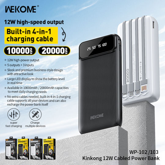 WK WP-103 Power Bank 20000mAh 12W Λευκό