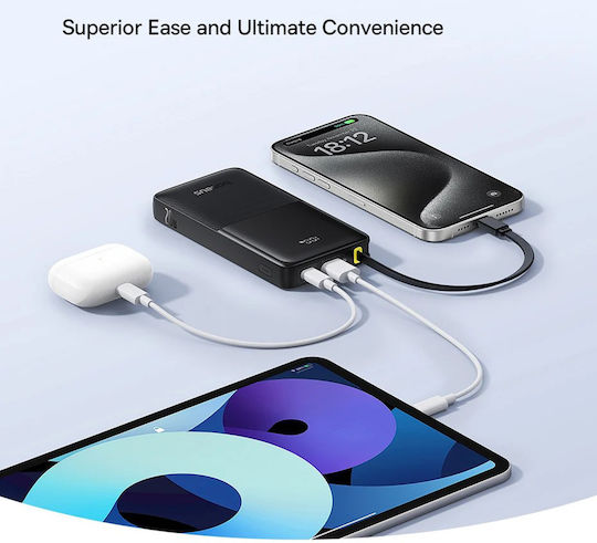 Baseus Bipow 2 Power Bank 10000mAh 20W with USB-A Port and USB-C Port White