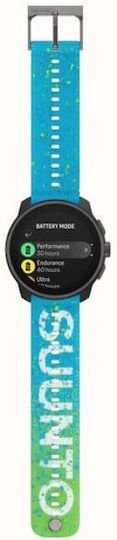Suunto Race S Stainless Steel 45mm Waterproof Smartwatch with Heart Rate Monitor (Power Blue)