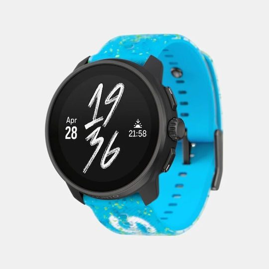 Suunto Race S Stainless Steel 45mm Waterproof Smartwatch with Heart Rate Monitor (Power Blue)