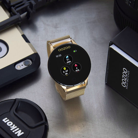 Oozoo Q00304 45mm Smartwatch με Παλμογράφο (Μαύρο)