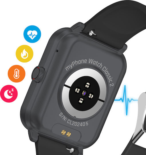MyPhone Classic 2 Smartwatch με Παλμογράφο (Μαύρο)