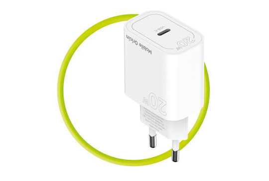 Mobile Origin Φορτιστής Χωρίς Καλώδιο με Θύρα USB-C 20W Power Delivery Λευκός (MO11)