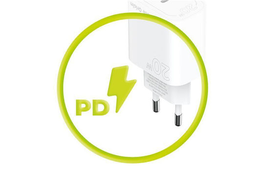 Mobile Origin Φορτιστής Χωρίς Καλώδιο με Θύρα USB-C 20W Power Delivery Λευκός (MO11)