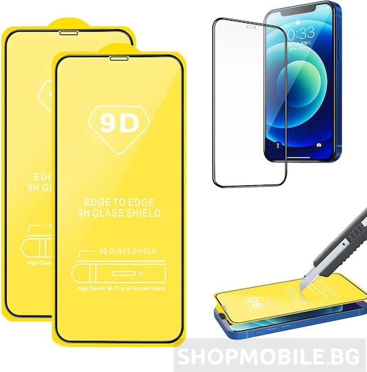 TelForceOne 9D Full Face Tempered Glass Negru (iPhone 17e / 16e / 14 / 13 / 13 Pro Xiaomi 13 Pro)