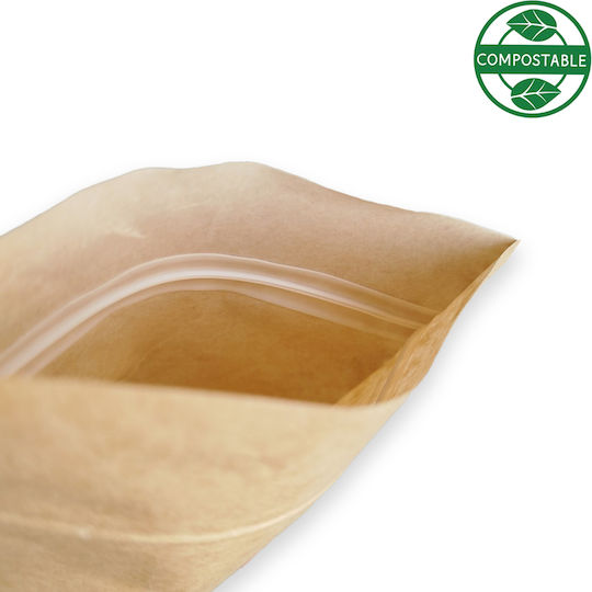 thessPACK Kraft Papier Lebensmittelverpackungstaschen 100 Stück 31x21cm