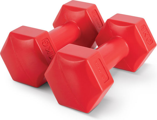 AMILA Dumbbell Set Hexagonal Vinyl 2 x 1kg
