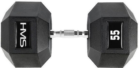 HMS Hex Pro 17-66-132 Hexagon Rubber Dumbbell 1 x 55kg