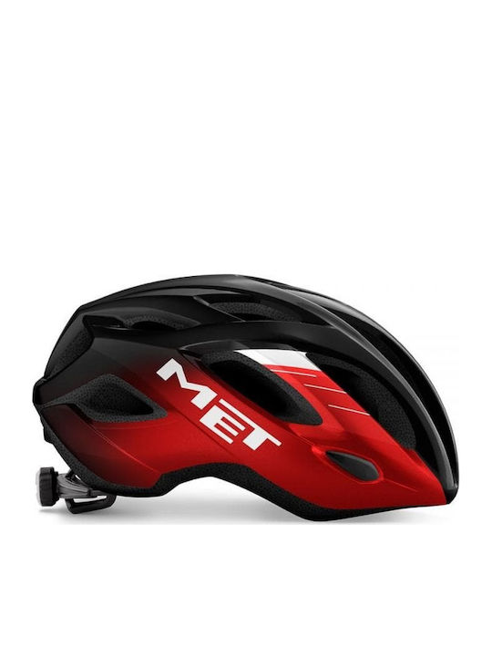 MET Idolo Bicycle Helmet Road / Mountain with LED Light Black/Red