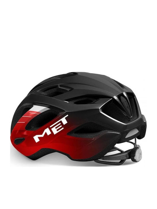 MET Idolo Bicycle Helmet Road / Mountain with LED Light Black/Red