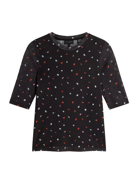 Women's Blouse with Sheerness Black