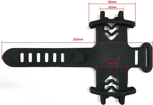Smartphone Holder Bicycle 4-7 Inch Handlebar Mount Silicone Black